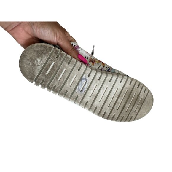 ERIC MICHAEL Floral Leather Lace Up Sneakers Size 41 - Picture 6 of 6